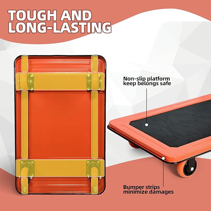 Platform Truck Heavy Duty Cart, 1100Lbs Hand Truck Push Cart Dolly - Image 4
