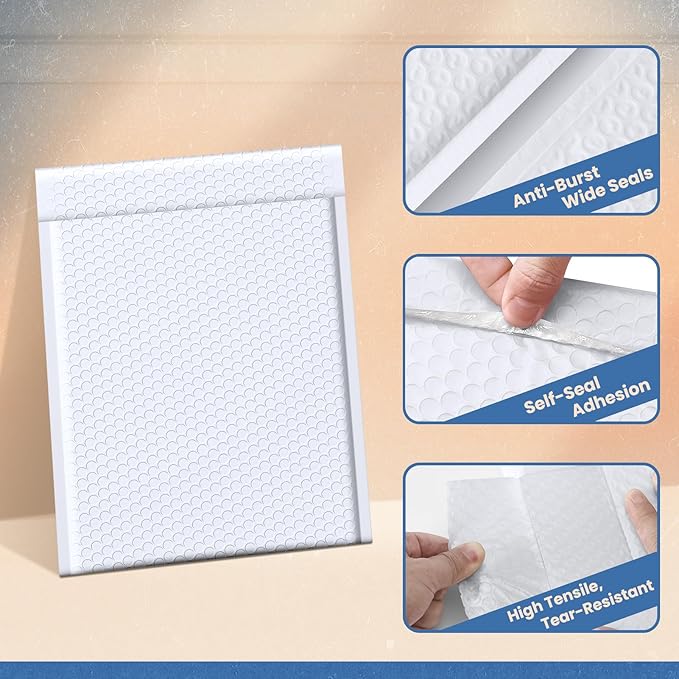 Fuxury Bubble Mailers 10x13 Inch White 500 Pack Bulk Padded Envelopes Thick - Image 4