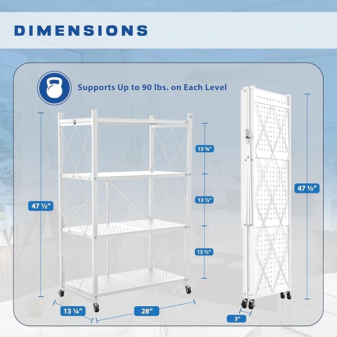 Lifetime Home 4-Tier Foldable Storage Shelf - Image 3