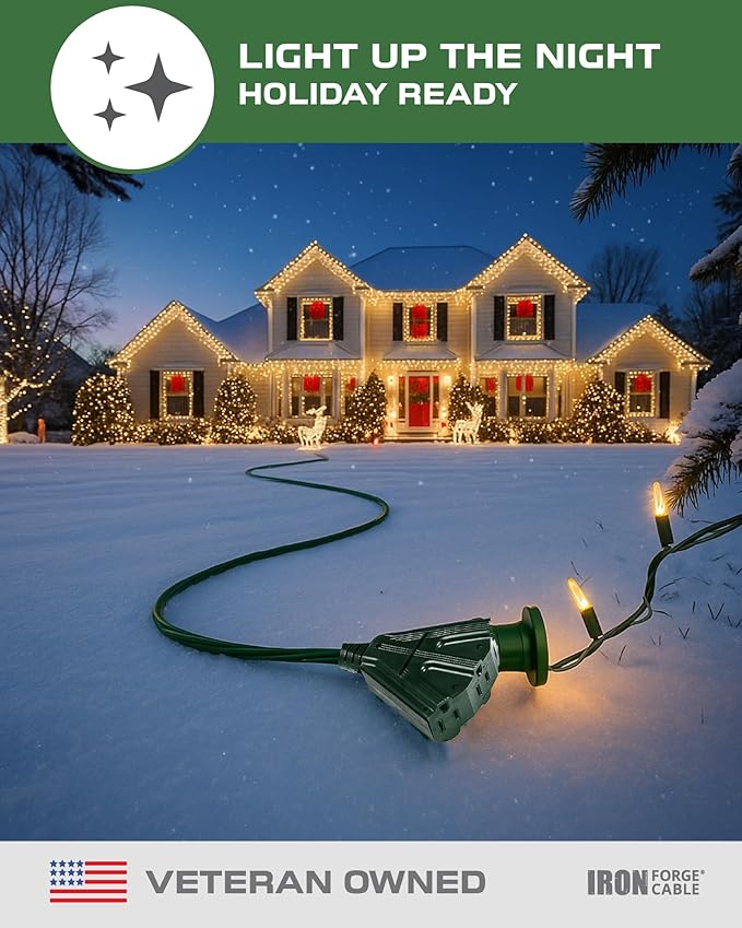 Iron Forge Cable 50ft Green Outdoor Extension Cord - Image 4
