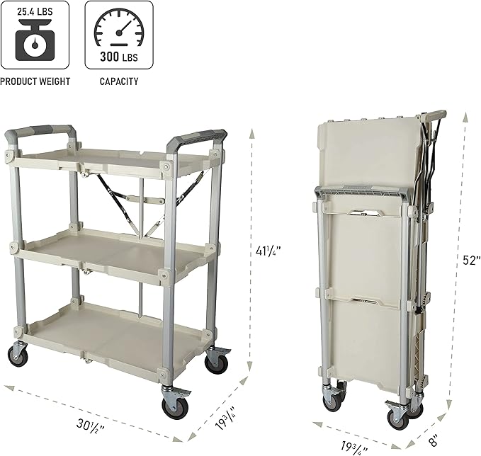 Olympia Tools 89-355 Pack N Roll Collapsible Service Cart, 300LB Capacity - Image 3