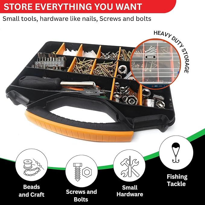 Andalus Tools Organizer Box, Small Parts Storage 18-Compartment Portable - Image 5