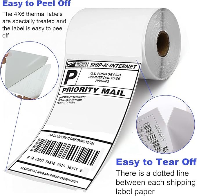 FungLam 80 Rolls 4x6 Direct Thermal Shipping Labels, 250 Labels Per Roll - Image 2