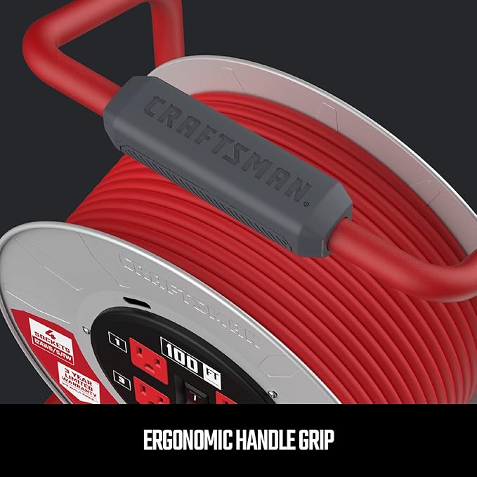 CRAFTSMAN 100 Ft. Contractor Retractable Extension Cord Reel - Image 5