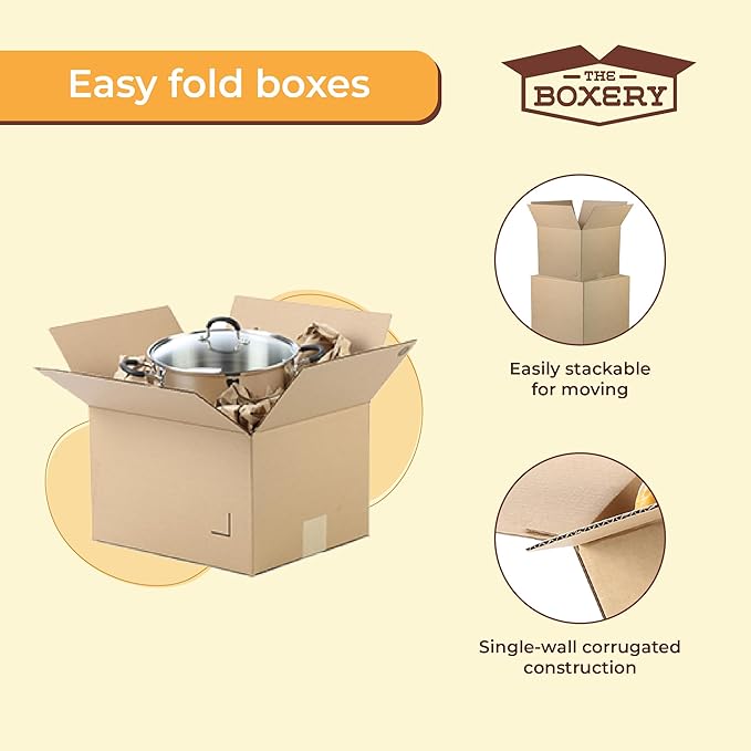 The Boxery Moving Boxes 10-Pack X-Large | 22x22x22 inch Brown/Kraft Corrugated - Image 5