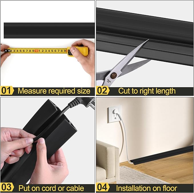 MYFAMIREA 4FT Floor Cord Cover Heavy Duty Cable Cover Protector - Image 5