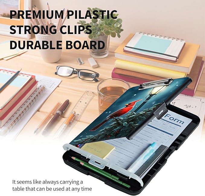 Clipboard with Storage High Capacity Plastic Nursing Clipboards with Pen Holder - Image 6