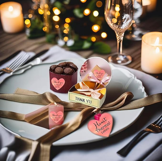 100-200pcs Custom Stickers Labels HeartPersonalized Stickers Wedding Favor - Image 4