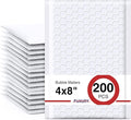 Fuxury Bubble Mailers 4x8 Inch White 200 Pack Padded Envelopes Usable Size 4x7" by Fuxury