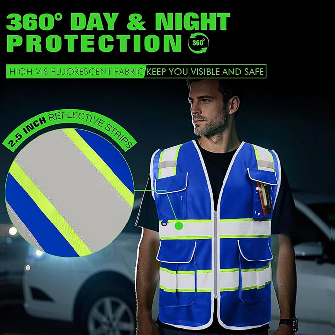 BeautyWill Custom Logo 10/20 Pack Safety Vest Class2 High Visibility Vest - Image 2