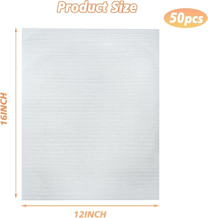 100 Pack 12'' x 16'' Cushion Foam Pouches, Moving Supplies - Image 2