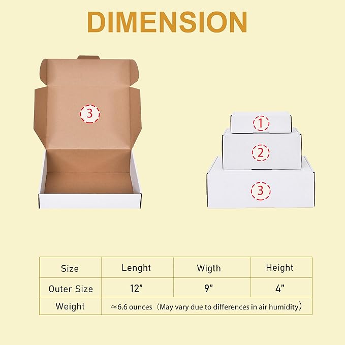 12x9x4 Inches Shipping Boxes Set of 20, Literature Mailer Box Packaging Supplies - Image 2