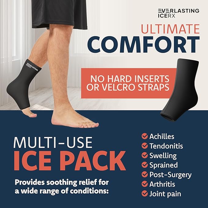 Ankle Ice Pack Wrap for Swelling, Reusable Foot Ice Pack Wrap - Image 4