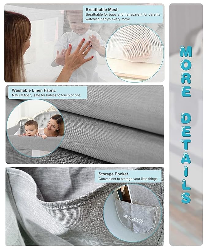 MBQMBSS 58'' L x 26.7" H Bed Rail - Image 8