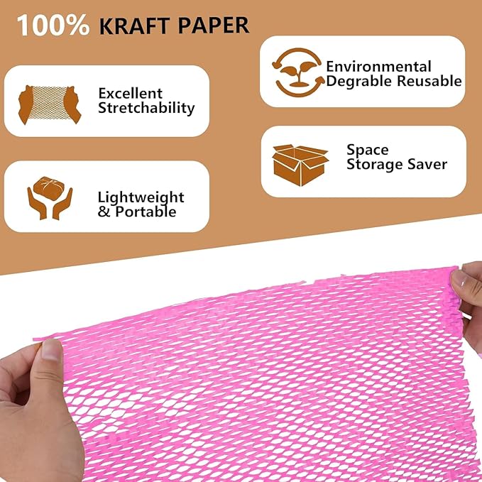 Honeycomb Packing Paper, Recyclable Moving Supplies Bubble Packing Wrap - Image 6
