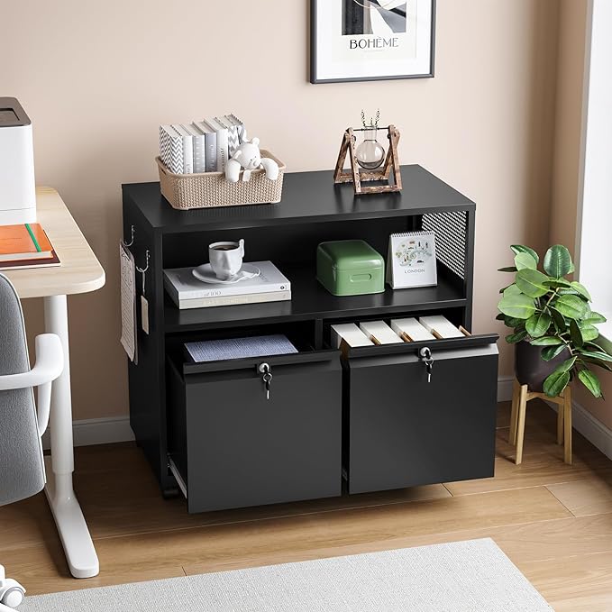 2 Drawer File Cabinet, Rolling File Cabinet - Image 2