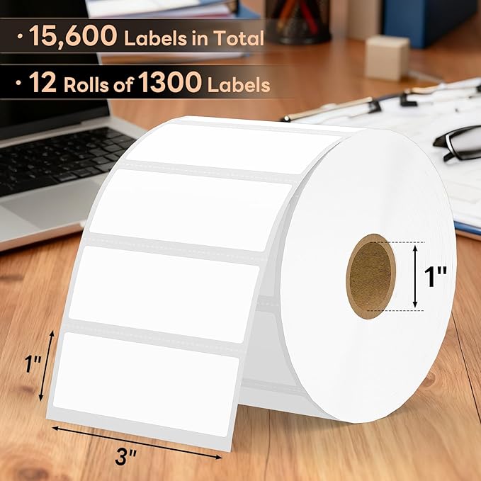 3" x 1" Direct Thermal Labels, Strong Adhesive Barcode & Return Address - Image 2