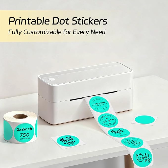 2 inch Dot Stickers Labels Circle Garage Sale Sticker 750Pcs Round Thermal - Image 2