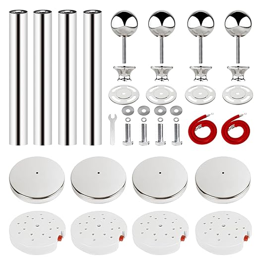 Stainless Steel Stanchion Post Queue, 5 ft Red Velvet Rope Red Carpet Ropes and - Image 4