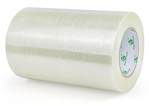 BOMEI PACK Wide Heavy Duty Fiberglass Filament Reinforced Packing Tape 8inch by BOMEIPACK
