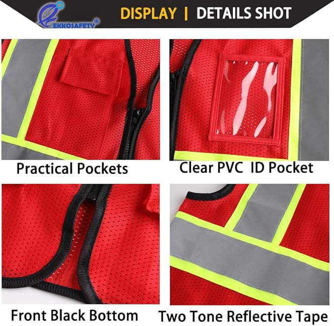 Reflective Mesh Safety Vest for Men Women - Image 6