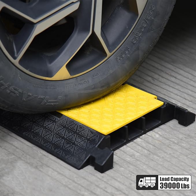 Rubber Cable Protector Ramp, Heavy Floor Cable Wire Cord Cover Speed Bumps - Image 5