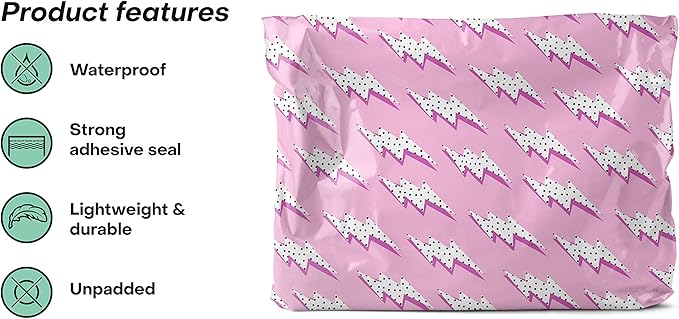 14x19 Poly Mailers – Lightning Bolt – Waterproof, Tear-Resistant Shipping Bags - Image 7