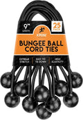 Xpose Safety Bungee Ball Cords 9" 25 Pack Heavy Duty Black Stretch Rope by XposeSafety