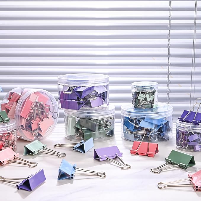 Temiary 208 Pcs Metal Binder Clips, Micro Binder Paperwork Clip, Morandi - Image 9