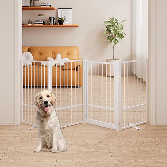 4 Panels Full Metal Freestanding Dog Gates - Image 3