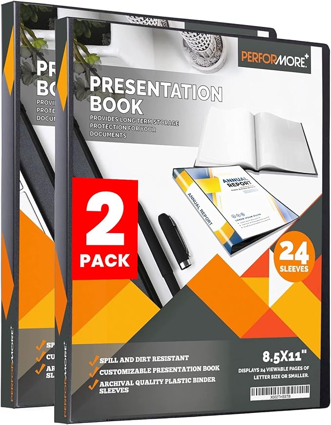 PERFORMORE Presentation Folder, 24 Pocket Presentation Display Book by RingBinder