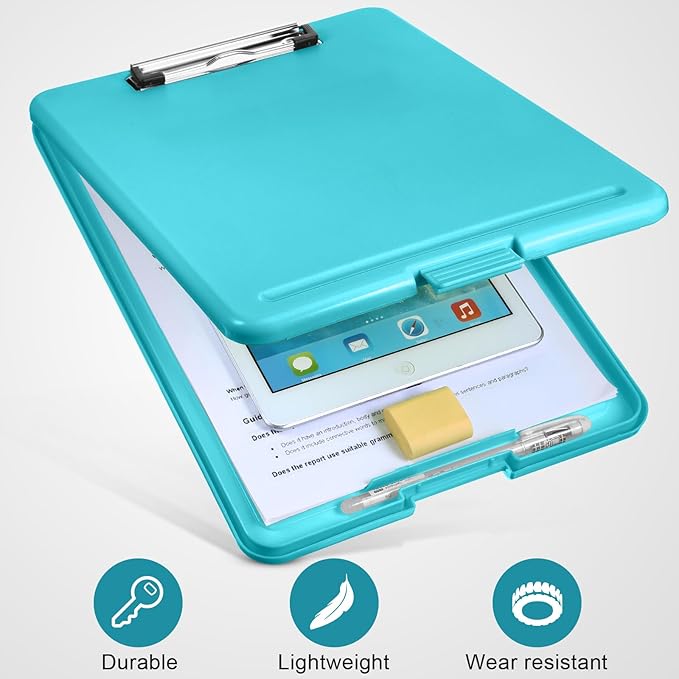 10 Pieces Clipboard with Storage Plastic Storage Clipboard Nursing Clip Board - Image 5