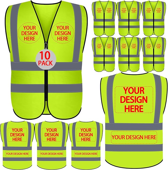 BeautyWill Custom Safety Vest Customized Logo Class 2 High Visibility by BeautyWill