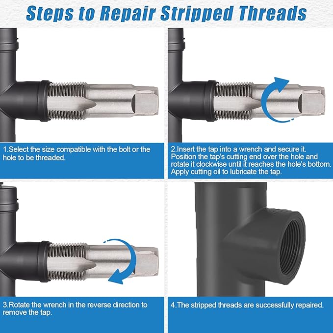 5-Piece NPT Pipe Tap Set, NPT Tap and Die Set - Image 5