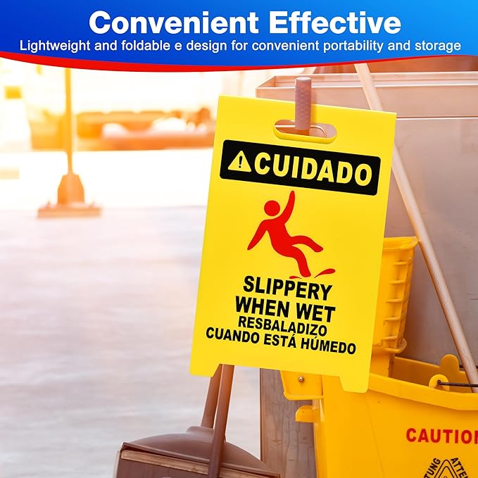 MATTHEW CLEANING 19'' Industrial Wet Floor Sign 3 Pack 2-Sided Durable - Image 7