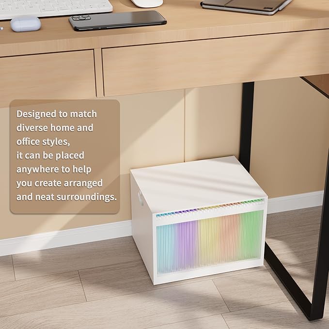 White Bamboo Acrylic File Box - Image 5