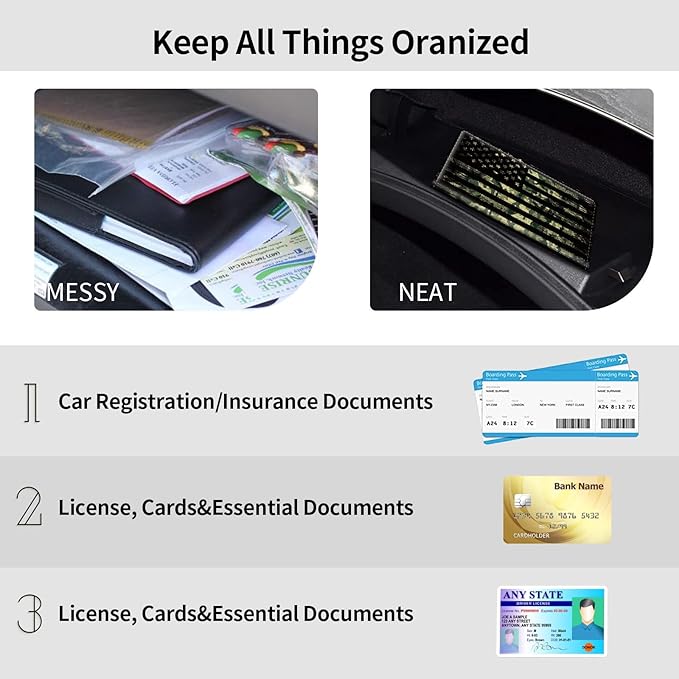 Car Registration and Insurance Holder, Leather Car Glove Box Organizer - Image 5