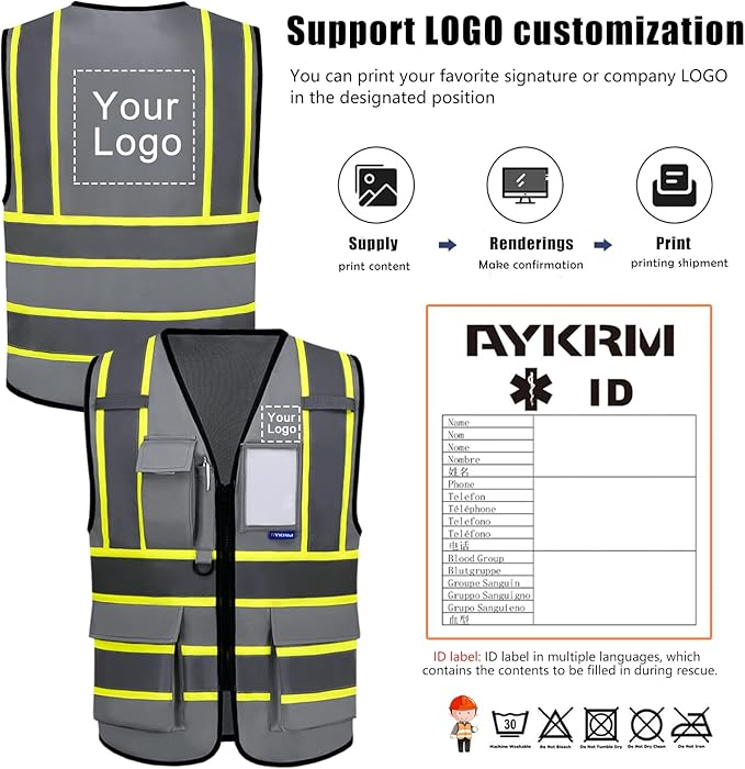 AYKRM 11 color High Vis Reflective Safety Vest - Image 2