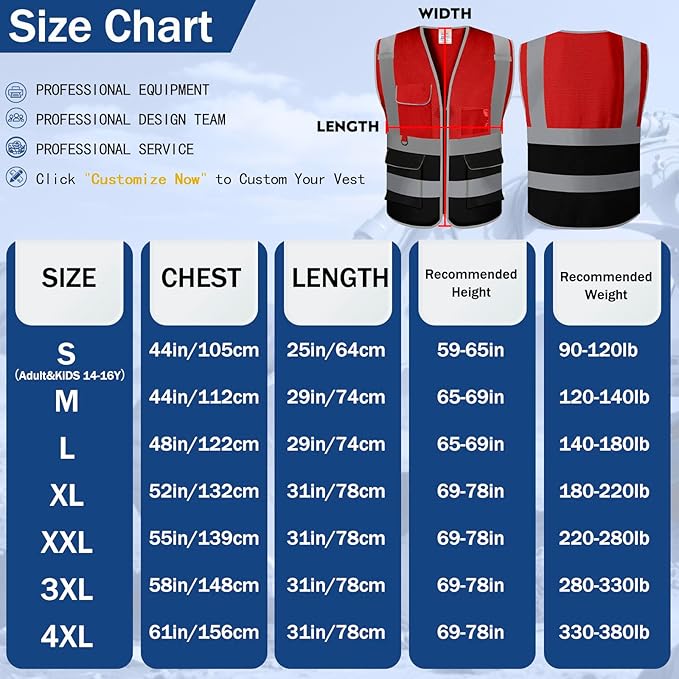 BeautyWill 10/20 Pack Custom Logo Safety Vest, Bulk High Visibility Class 2 - Image 5