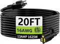 HUANCHAIN 20 FT Outdoor Extension Cord Waterproof, 16/3 Gauge 3 Prong Black by huanchain