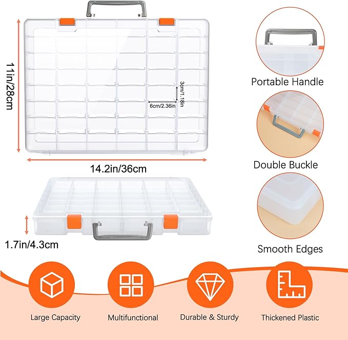 Bluedale 2 Pack 48 Grids Large Plastic Organizer Box - Image 2