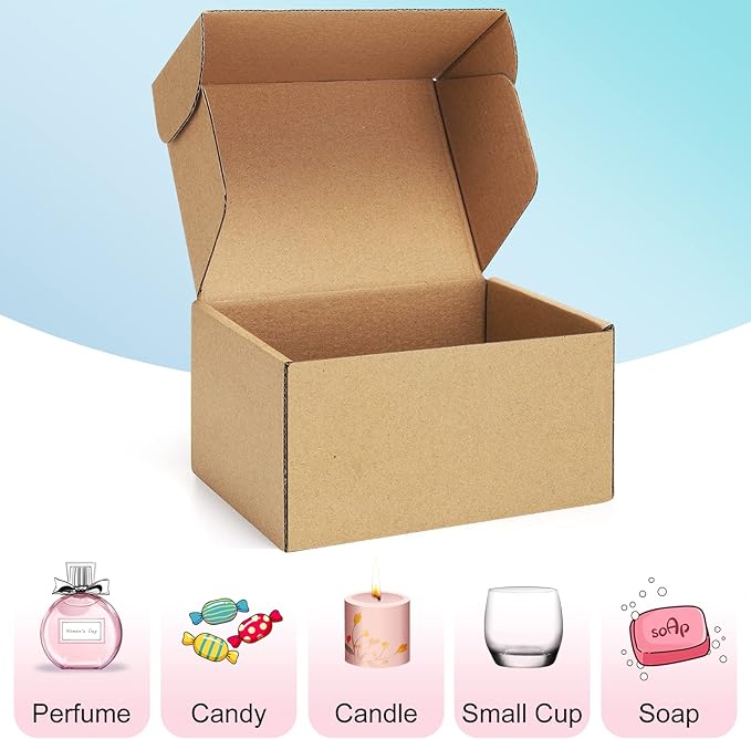 Shipping Boxes 6x4x3 inches Small Mailing Boxes 25 Pack Brown Cardboard - Image 4