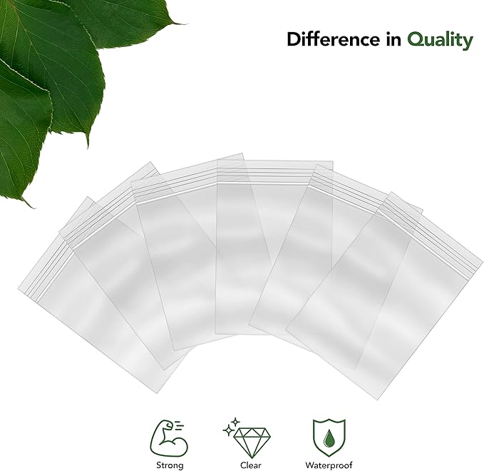 1.5 x 2 Inch Resealable Plastic Bags 1000 Pack — Clear Reclosable Mini Bags - Image 3