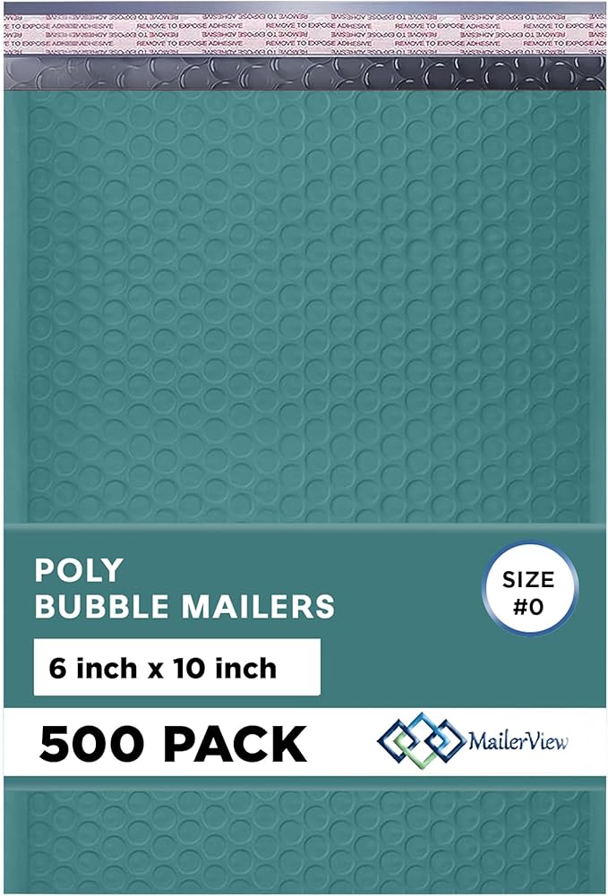 Green Small Poly Bubble Mailers 6x10 inch #0 | Self Seal Padded Envelopes | by MAILERVIEW