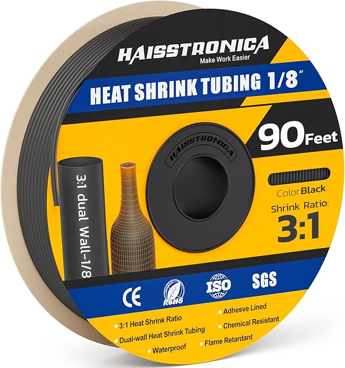 haisstronica 3:1 Heat Shrink Tubing, Shrink Ratio Adhesive Lined Marine Grade by HAISSTRONICA