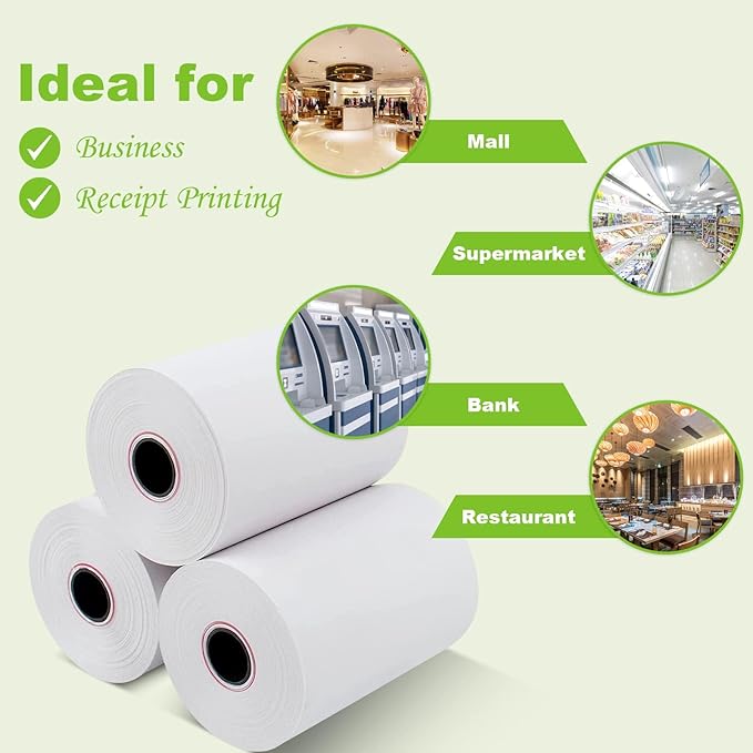MFLABEL 2 1/4" x 50' Thermal Receipt Papers, 10 Rolls per Carton, 48g Weight - Image 4