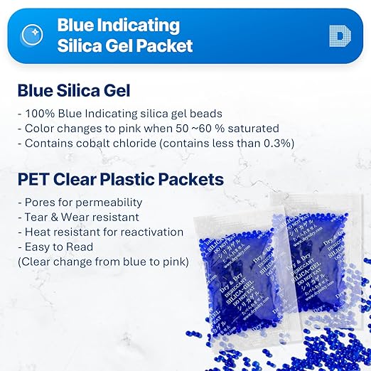 Dry & Dry Blue Indicating Silica Gel Packets Desiccants - Image 2