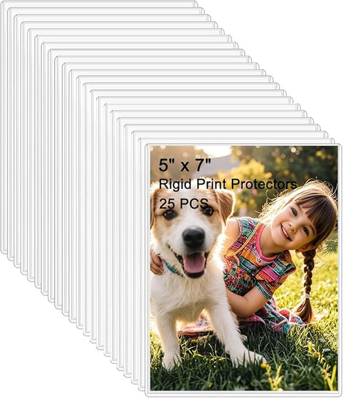 25PCS 5" x 7" Clear Rigid Card Sleeves – Waterproof Hard Plastic Protectors by DHYLRICHER