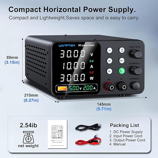 DC Power Supply Variable, 30V 10A Adjustable Switching Regulated Bench Power - Image 6