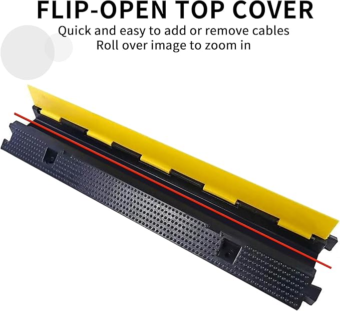 Cable Ramp Cable Protector Ramps Wire Hose Protective 1 Channel Traffic Rubber - Image 3